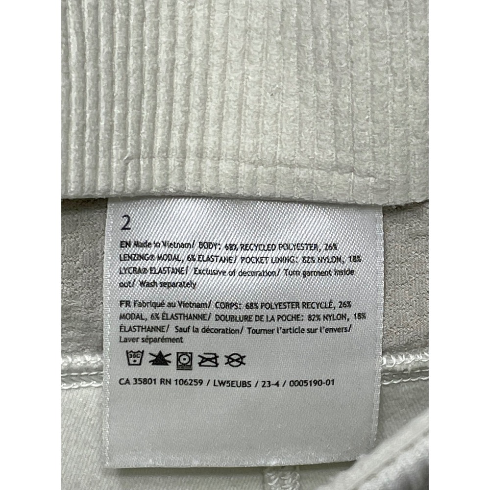Lululemon Brushed Softstreme Ribbed Zip Flared Pants Women 2 Beige Hi Rise Yoga - Picture 9 of 10